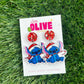 Cute Stitch Christmas Candy Cane Earrings -  Magic for the Holidays