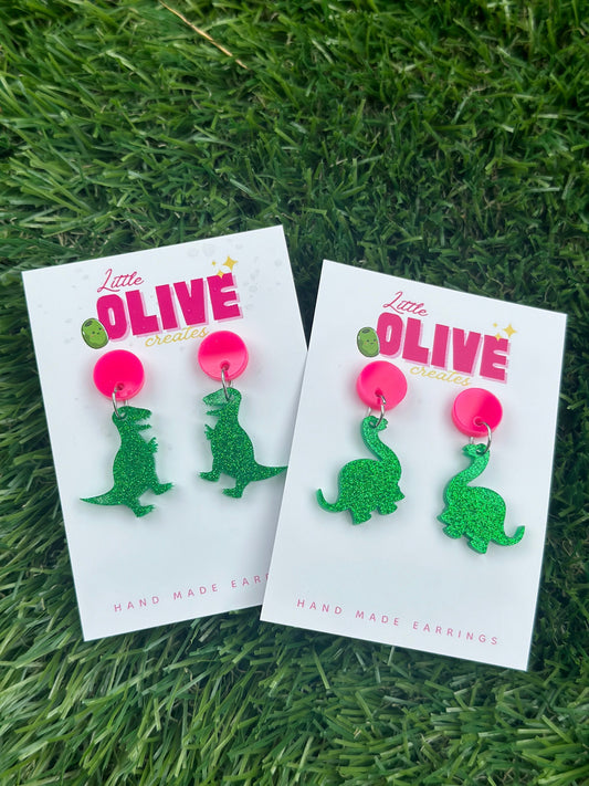 Dino Delight Mini Dangle Earrings - Playful Prehistoric Charm