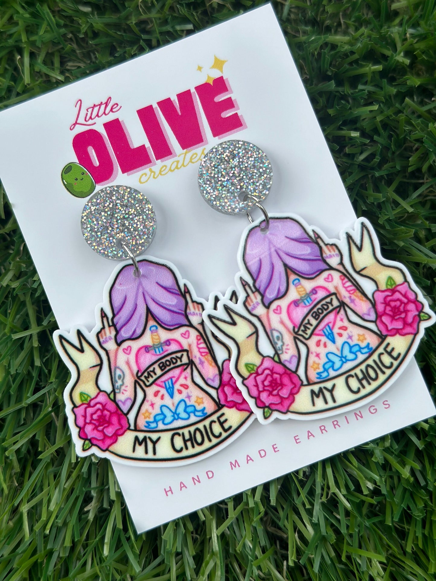 Bold Empowerment Earrings - My Body, My Choice