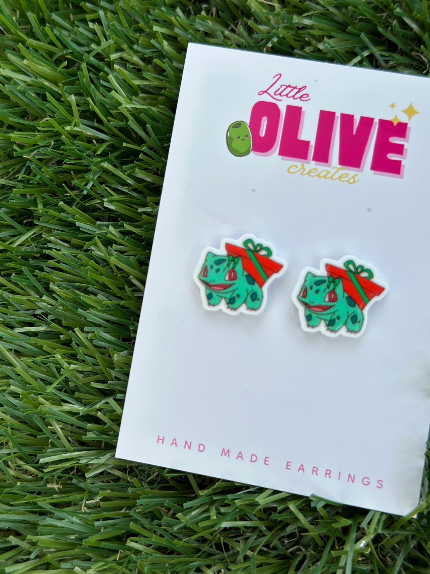 Pokémon Holiday Duo Earrings - Eevee and Bulbasaur Festive Delights