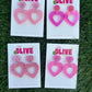 Duo Dangle Heart Earrings - Barbie Inspired - Valentines Day
