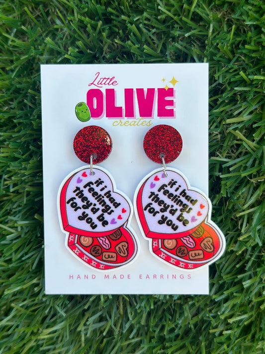 Expressive Emotions: Unique Drop Dangle Earrings for Valentine's or Anti-Valentine's Vibes!