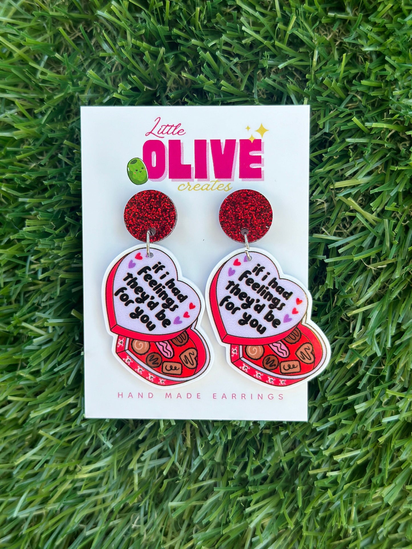 Expressive Emotions: Unique Drop Dangle Earrings for Valentine's or Anti-Valentine's Vibes!