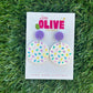 Artistic Elegance: Hand-Painted Confetti Circle Drop Dangle Earrings in 2 Stunning Varieties!