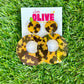 Retro Glam Delight: Tortoise Shell Dangle Hoop Earrings