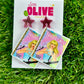 Golden Book style Music Era-Inspired Statement Earrings