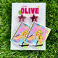 Golden Book style Music Era-Inspired Statement Earrings