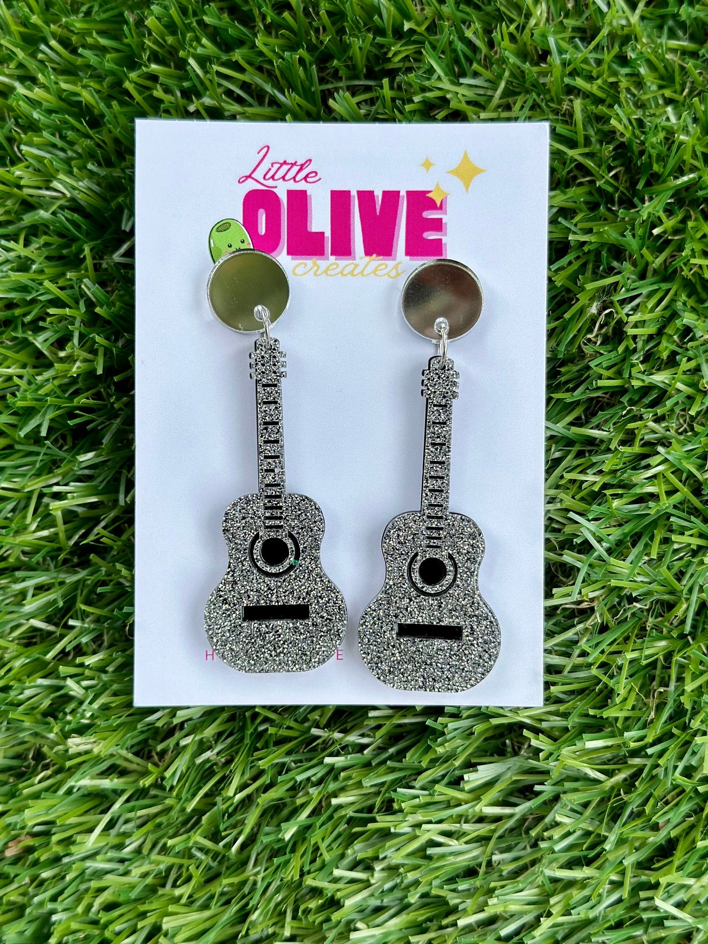Music Lover Era-Inspired glitter guitar Statement Earrings choose from 3 different colours!
