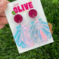Iridescent Retro Glam - Shell Drop Dangle Earrings