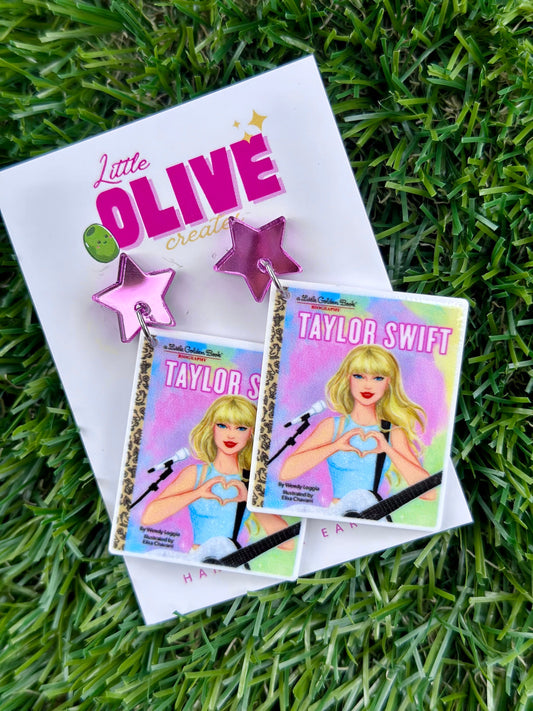 Golden Book style Music Era-Inspired Statement Earrings