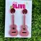 Music Lover Era-Inspired glitter guitar Statement Earrings choose from 3 different colours!