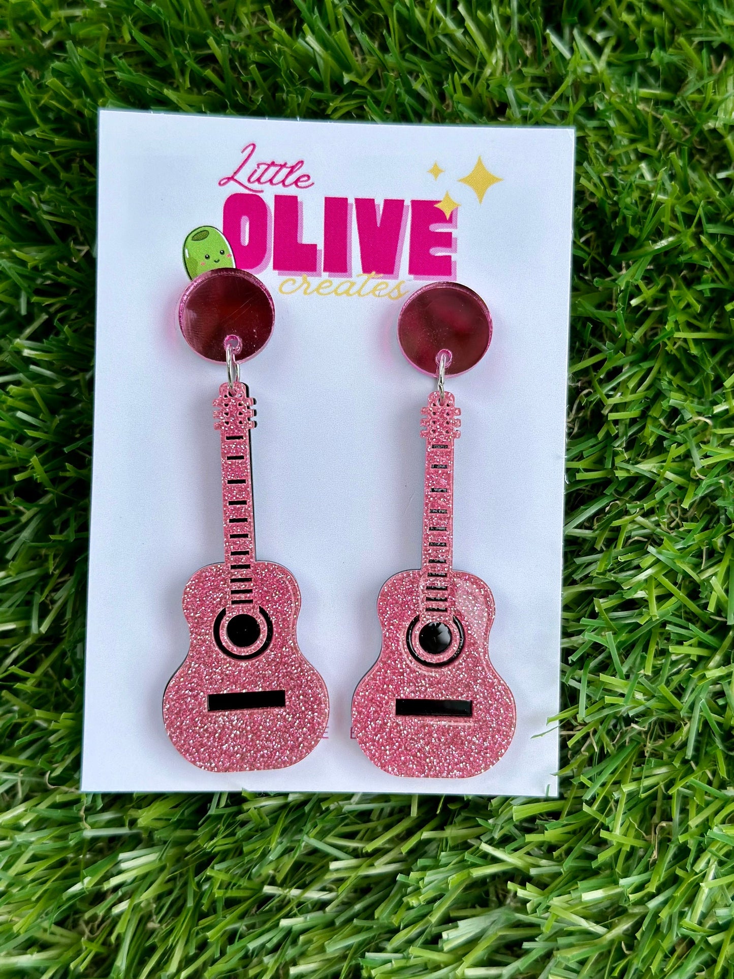 Music Lover Era-Inspired glitter guitar Statement Earrings choose from 3 different colours!
