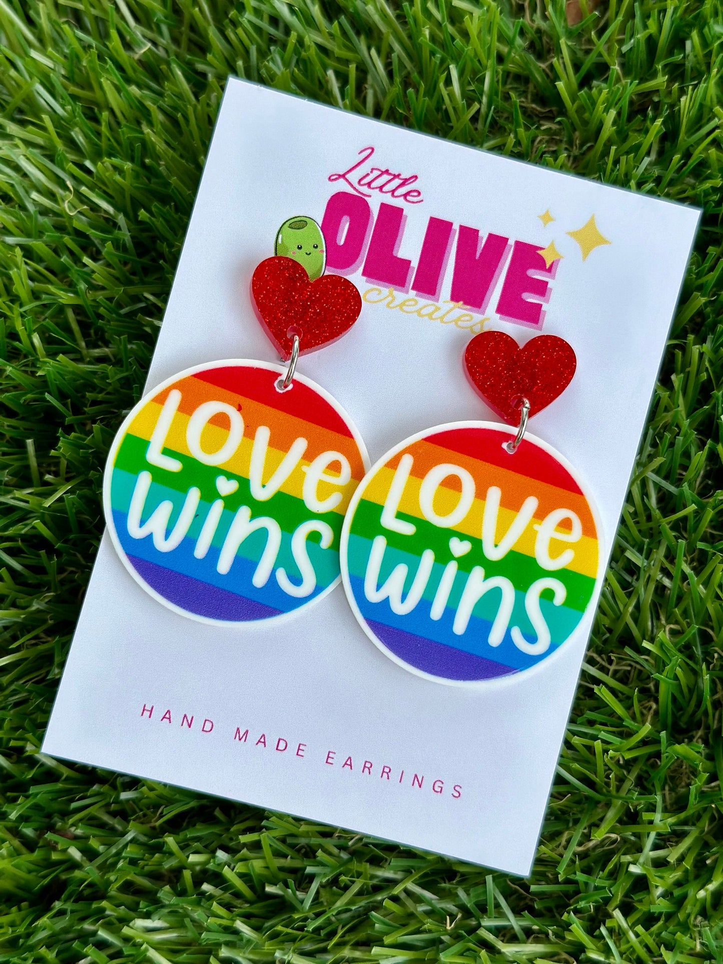 Statement 'Love Wins' Pride Earrings