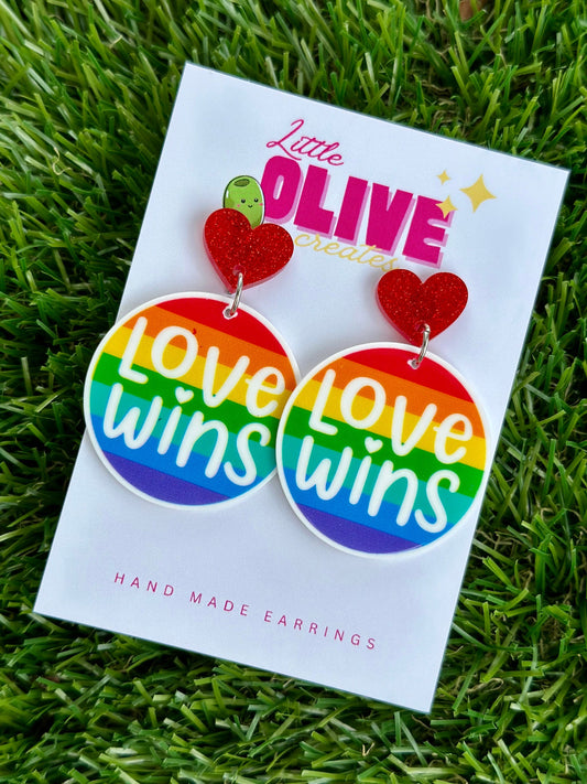 Statement 'Love Wins' Pride Earrings