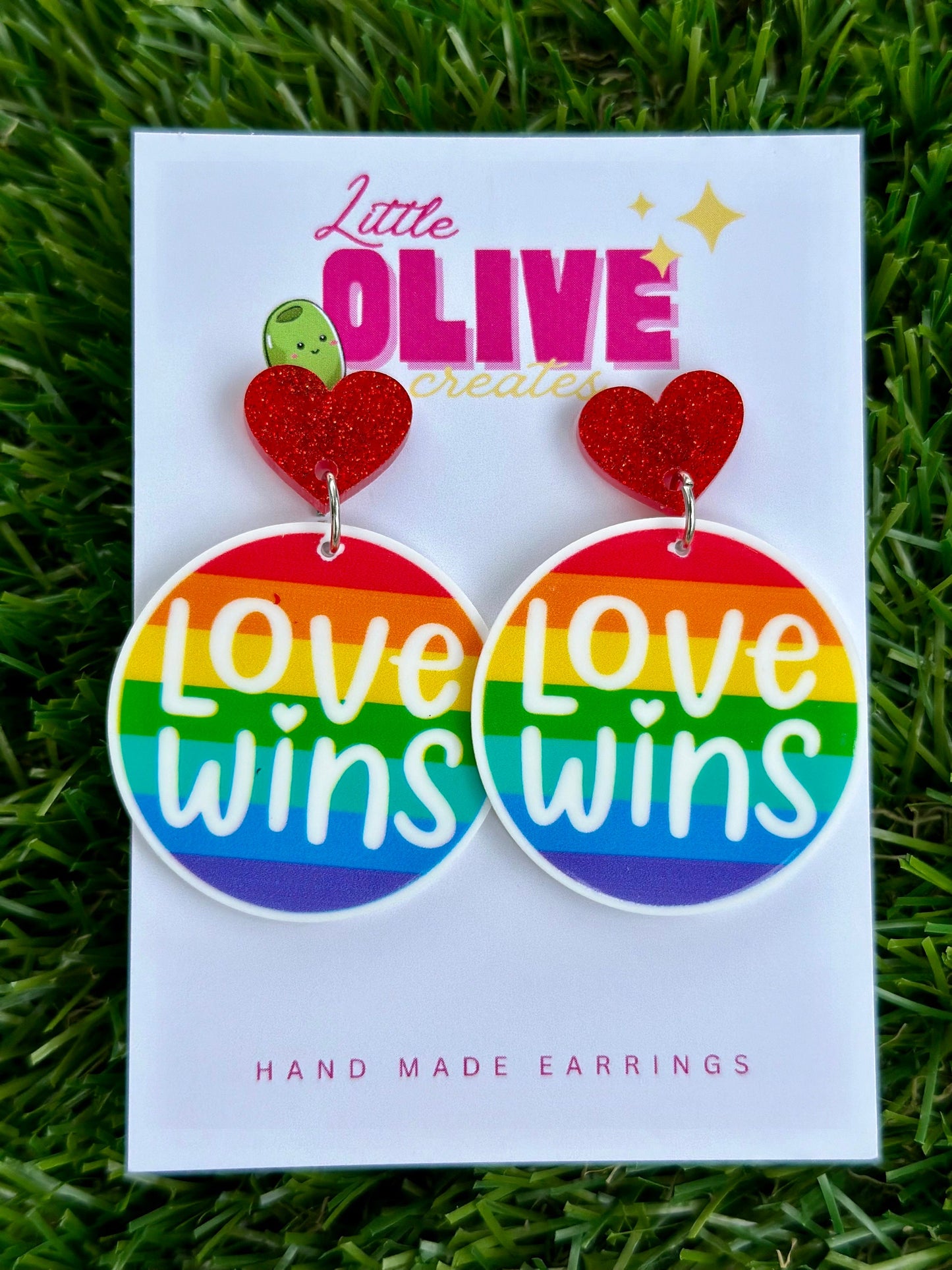 Statement 'Love Wins' Pride Earrings