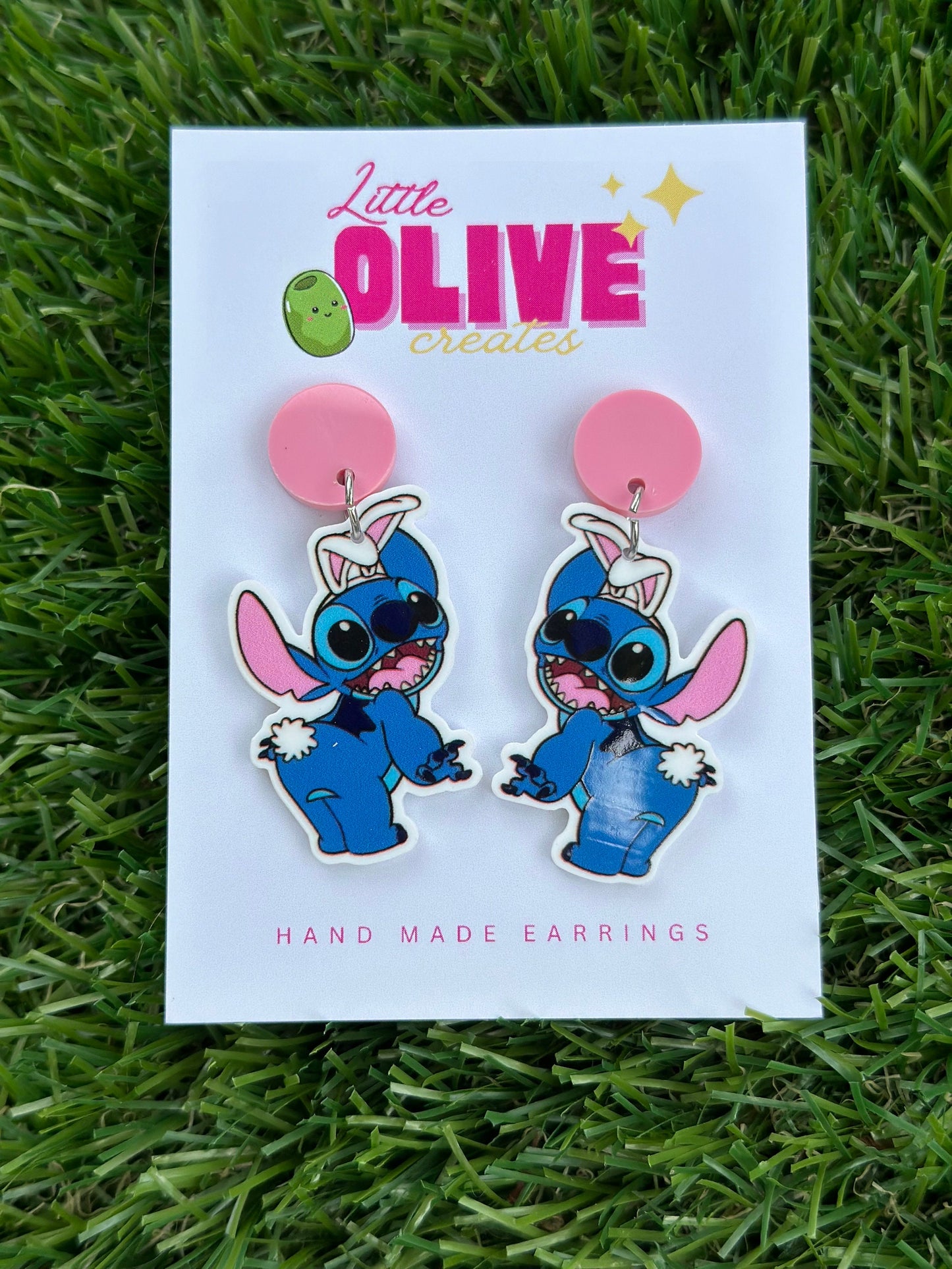 Easter Stitch Stud and Dangle Earrings - Hop into Spring with Stitch!