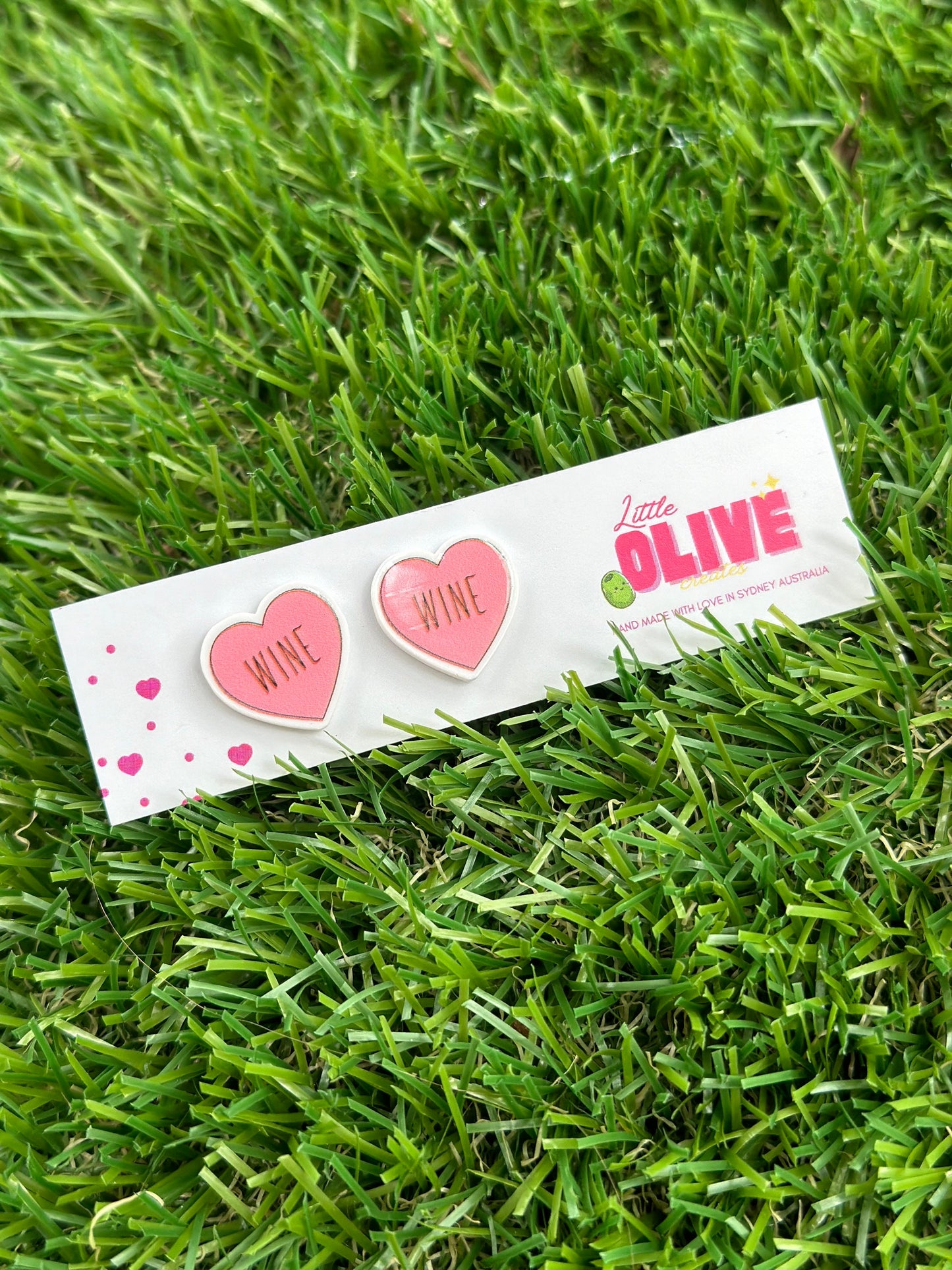 Wine Heart Stud Earrings: Cheers to Chic Style!