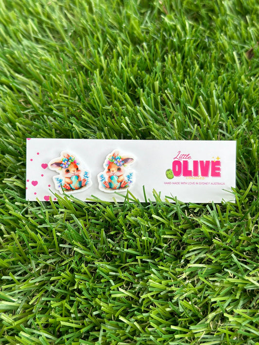 Easter Bunny Stud Earrings - Hop into Easter with Style!