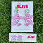 Whimsical Purple Butterfly Care Bear Earrings - Stud and Dangle Styles Available!