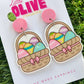 Egg-cellent Easter Egg Basket Stud Earrings - Perfect Pastel Accessories!