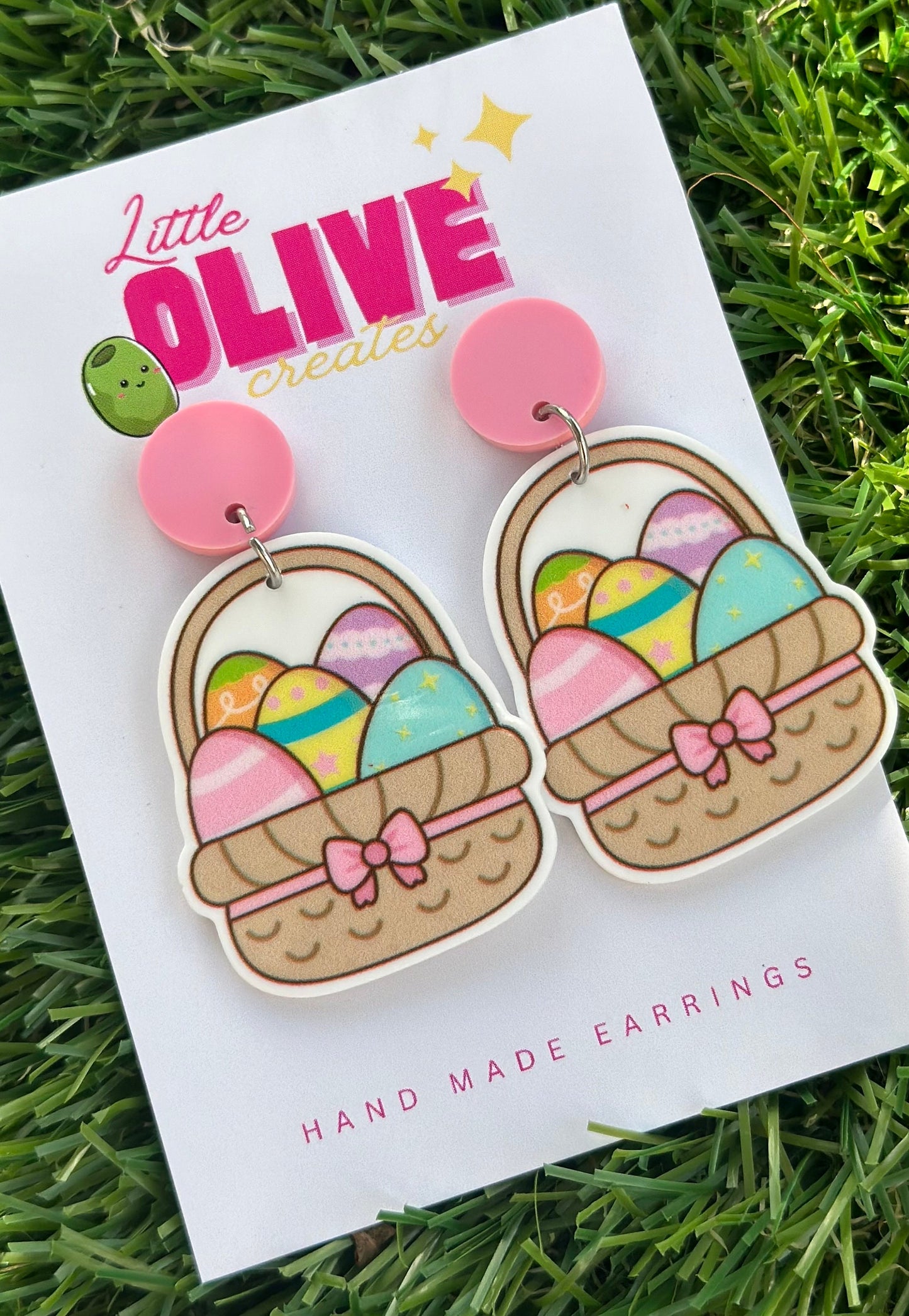 Egg-cellent Easter Egg Basket Stud Earrings - Perfect Pastel Accessories!