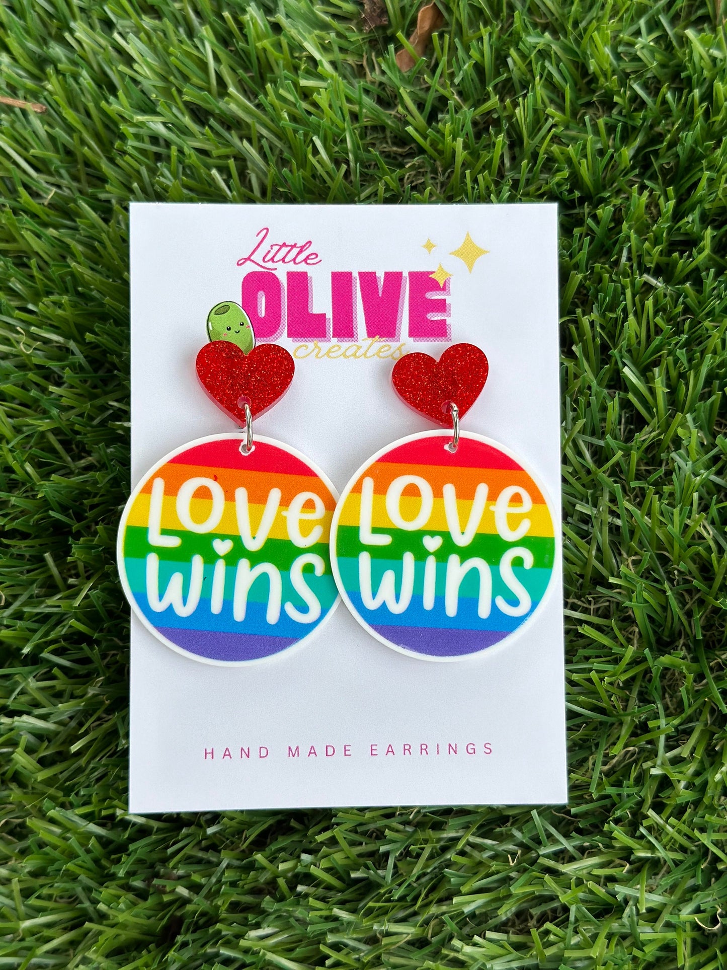 Statement 'Love Wins' Pride Earrings