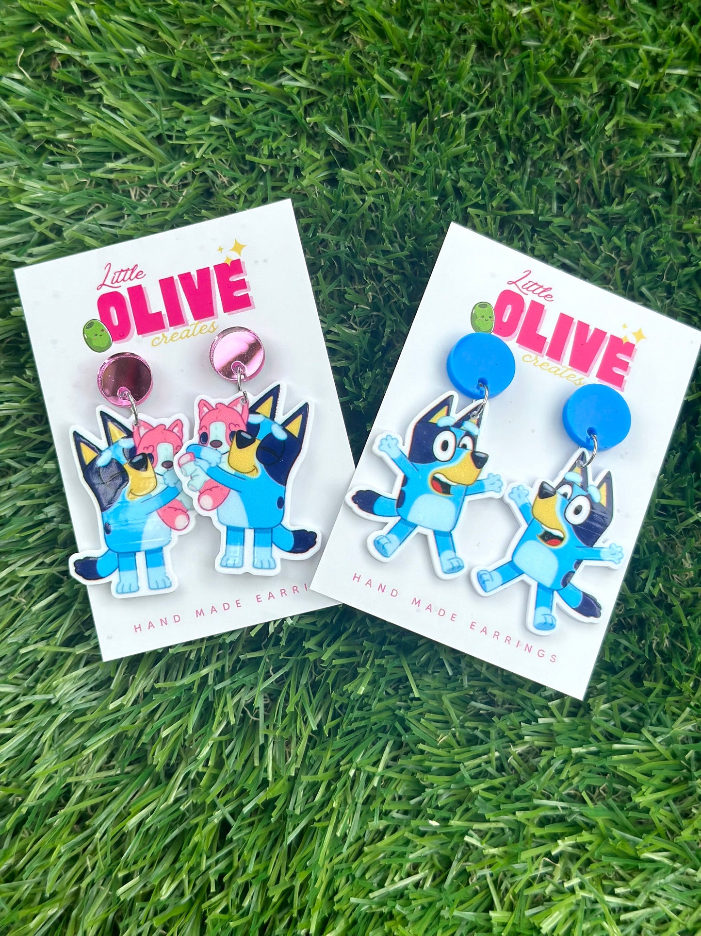 Adorable Bluey Dangle Earrings - Playful Variations for a Whimsical Look