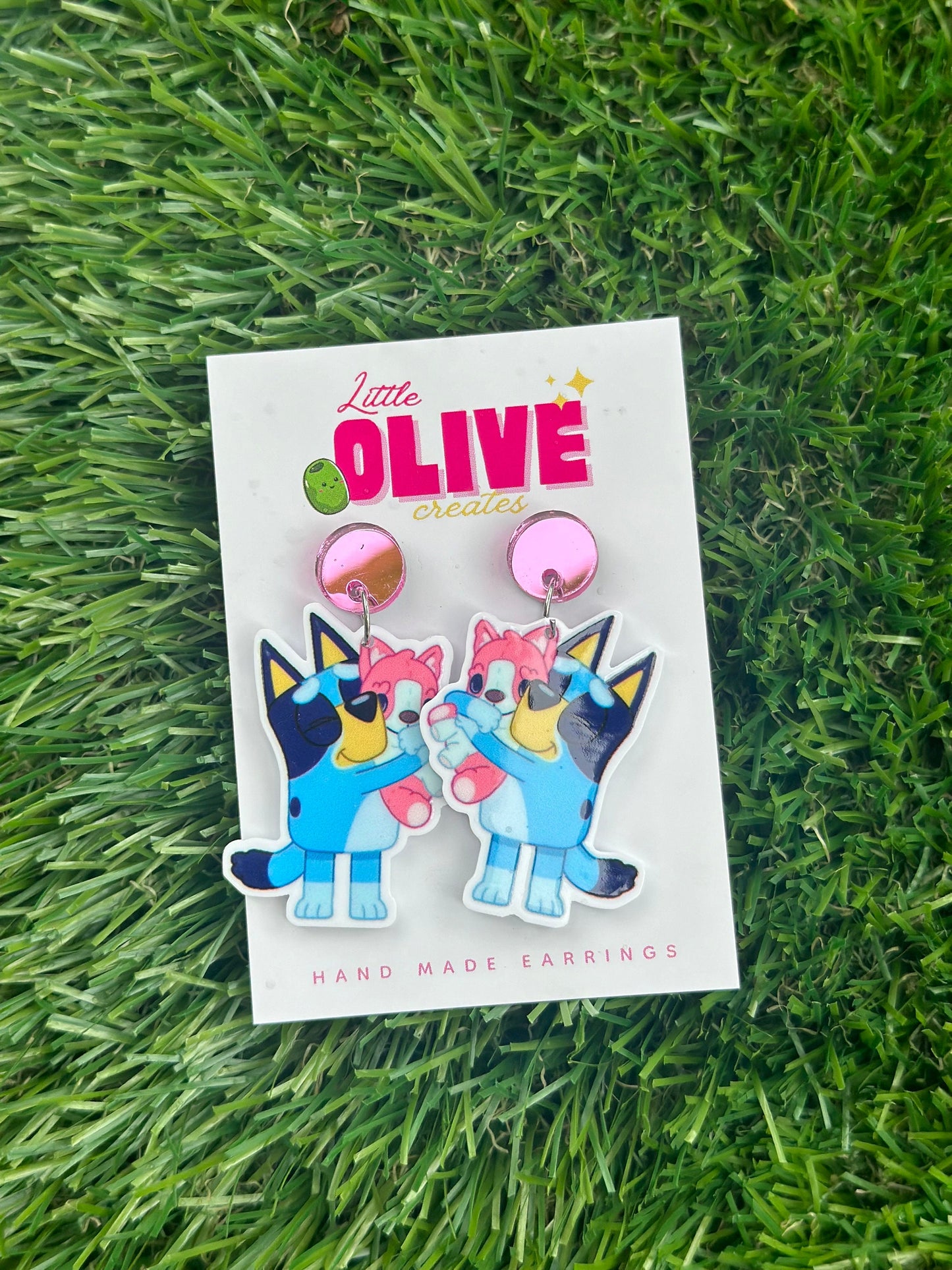 Adorable Bluey Dangle Earrings - Playful Variations for a Whimsical Look