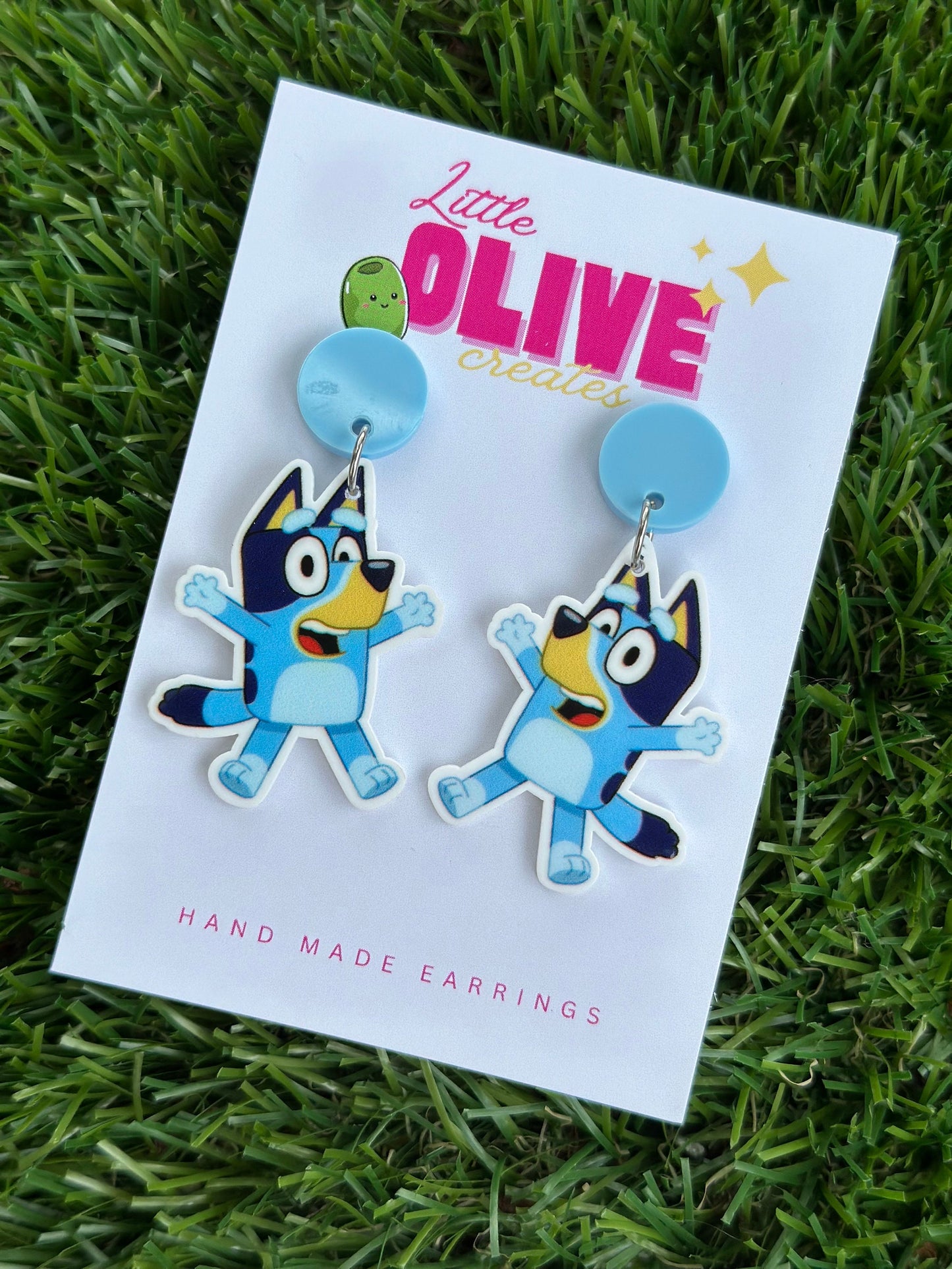 Adorable Bluey Dangle Earrings - Playful Variations for a Whimsical Look