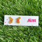 Easter Delight: Gold Glitter Chocolate Bunny Stud Earrings
