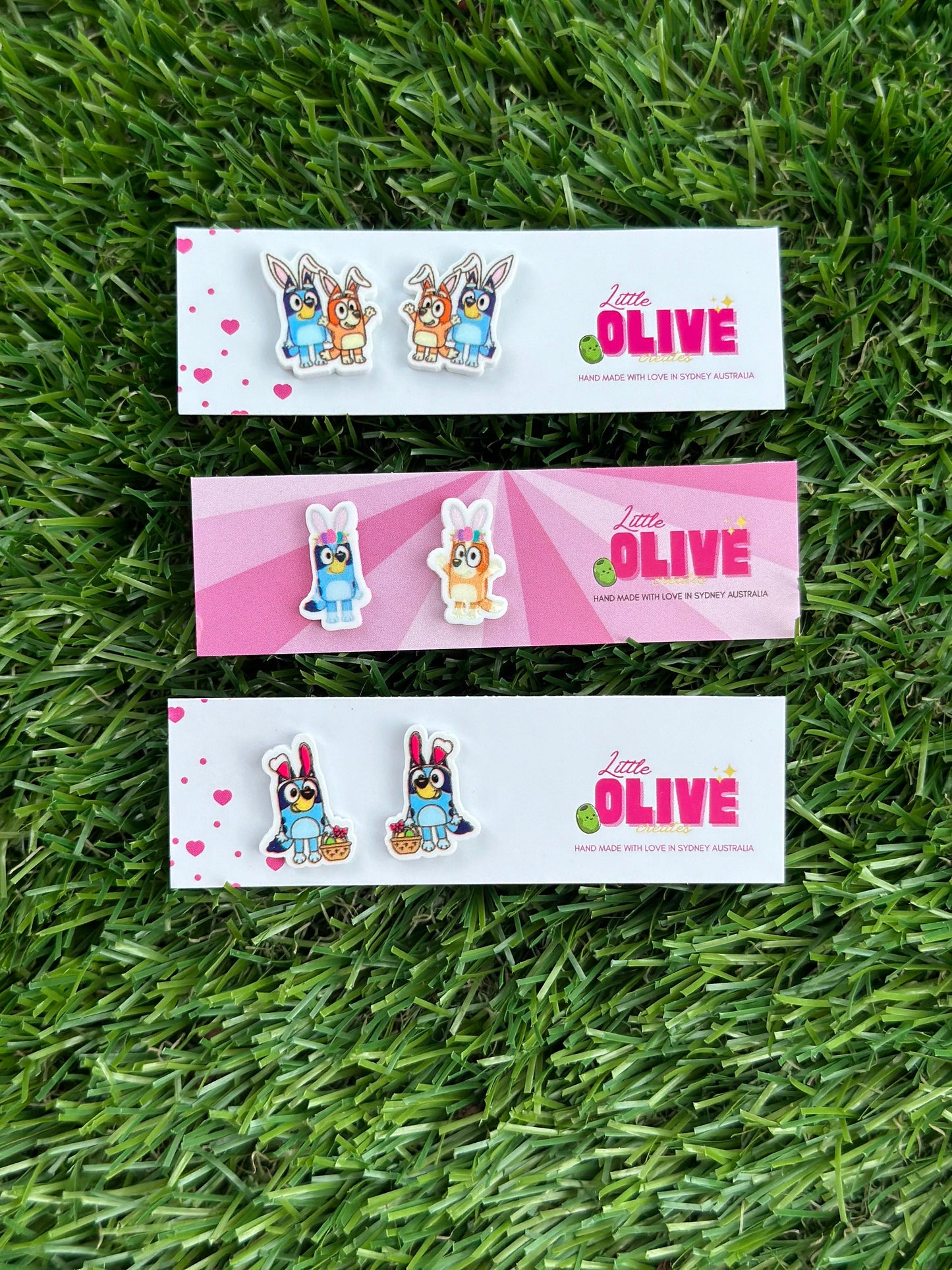 Easter Delight: Bluey Bunny Earrings Trio!