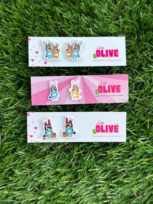 Easter Delight: Bluey Bunny Earrings Trio!