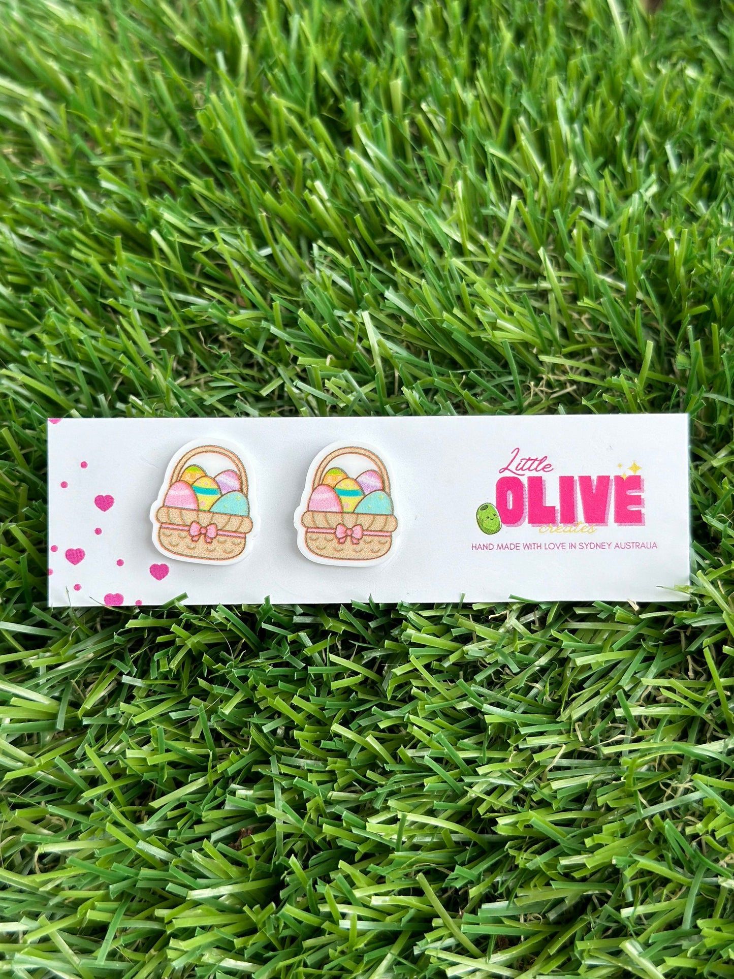 Egg-cellent Easter Egg Basket Stud Earrings - Perfect Pastel Accessories!