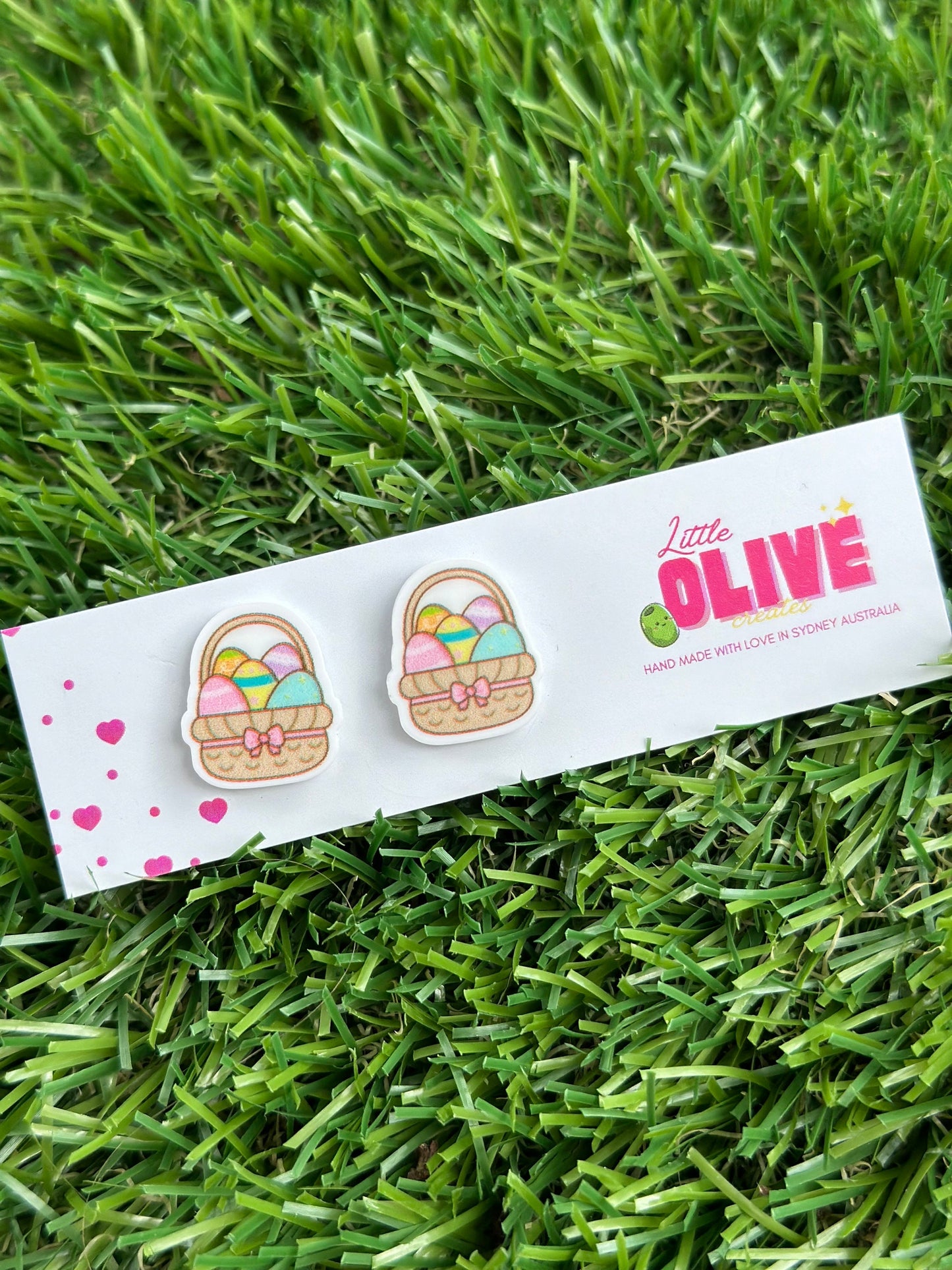 Egg-cellent Easter Egg Basket Stud Earrings - Perfect Pastel Accessories!