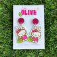 Easter Kitty Bunny Dangle Earrings - Hoppy Holiday Fun!