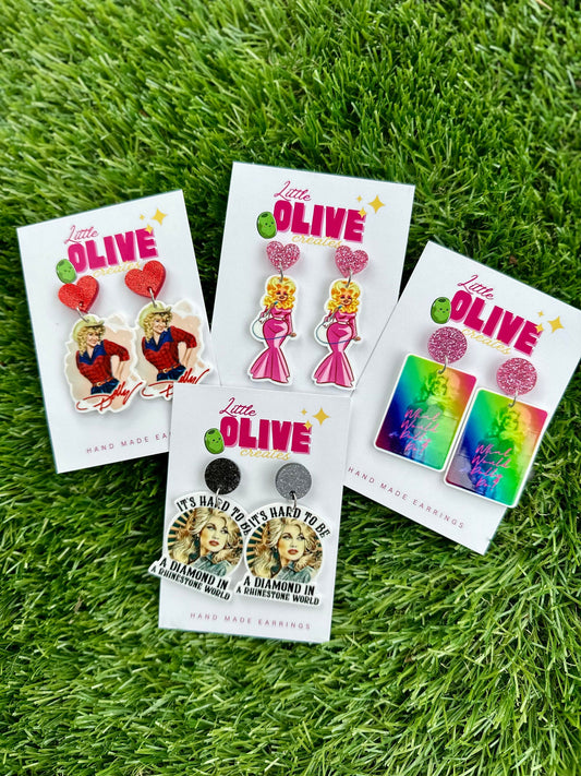 Dolly Parton Dangle Earrings: Sparkle and Shine with Dolly's Charm!