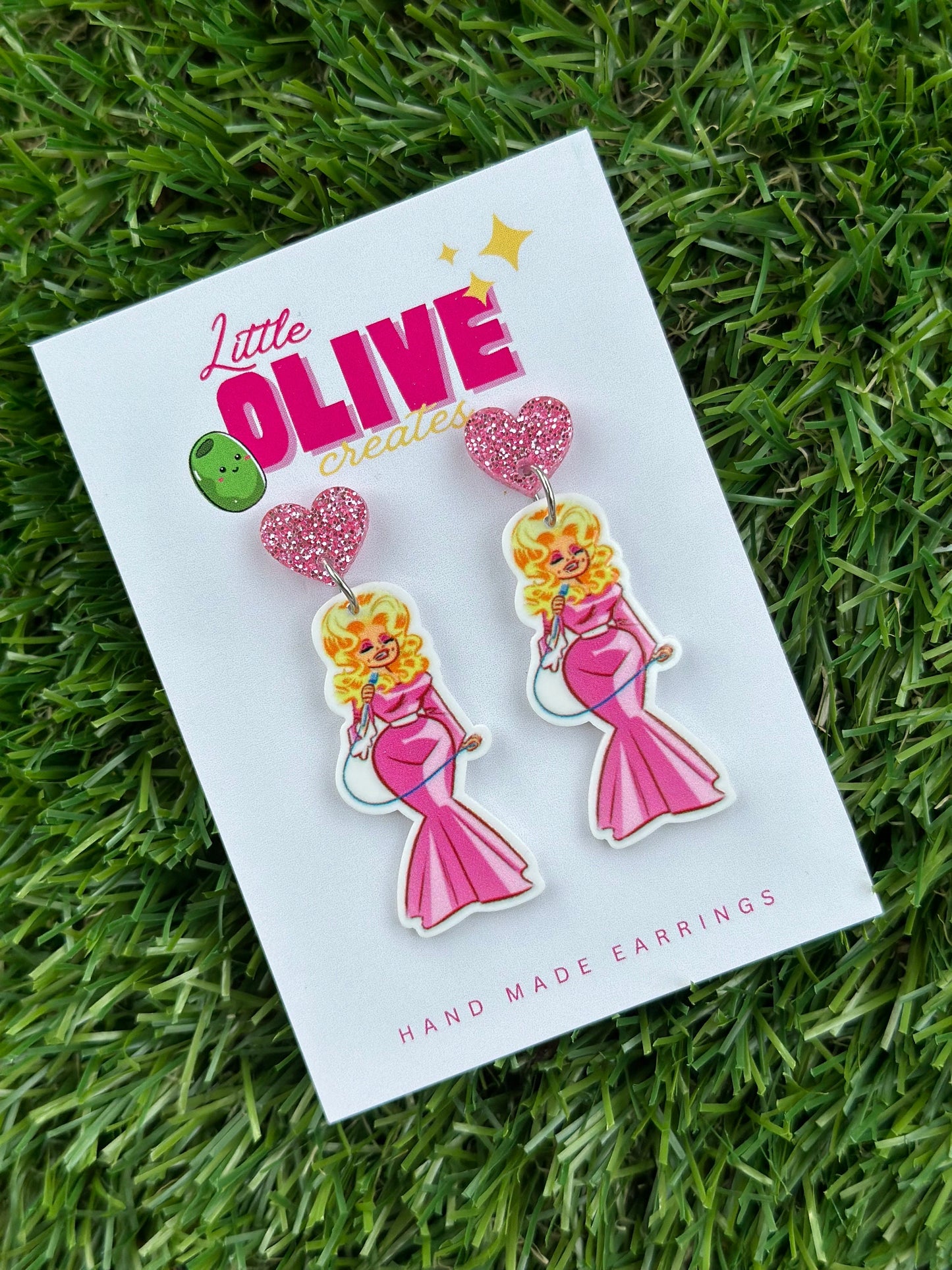 Dolly Parton Dangle Earrings: Sparkle and Shine with Dolly's Charm!