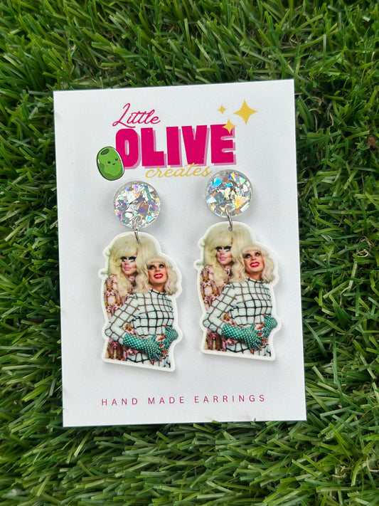 Fabulous Trixie and Katya Drag Queen Earrings - Slay the Day!