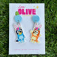 Bluey and Bingo Easter Delight Drop Dangle Earrings