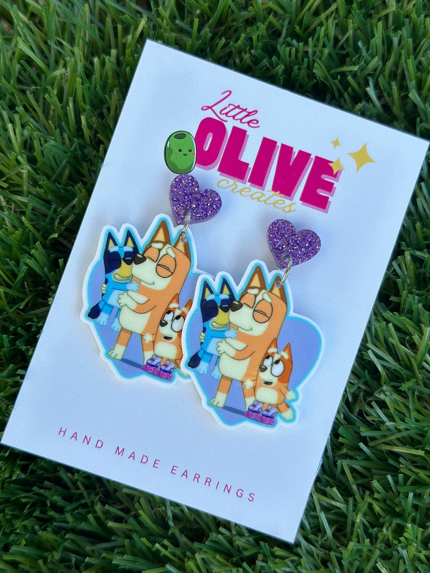 Bluey Family Fun Mother's Day Earrings - Celebrate Mum in Style!