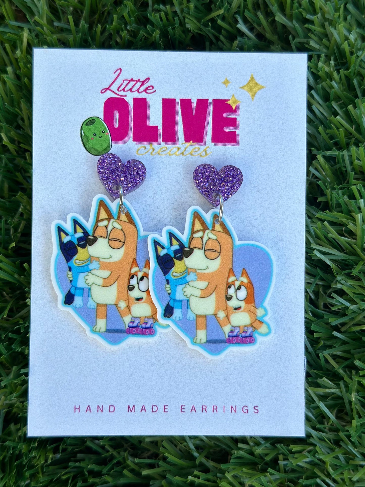 Bluey Family Fun Mother's Day Earrings - Celebrate Mum in Style!
