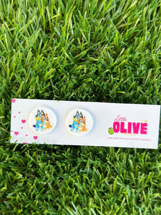 Whimsical Bluey and Bingo Stud Earrings: Add Playful Charm to Your Look!