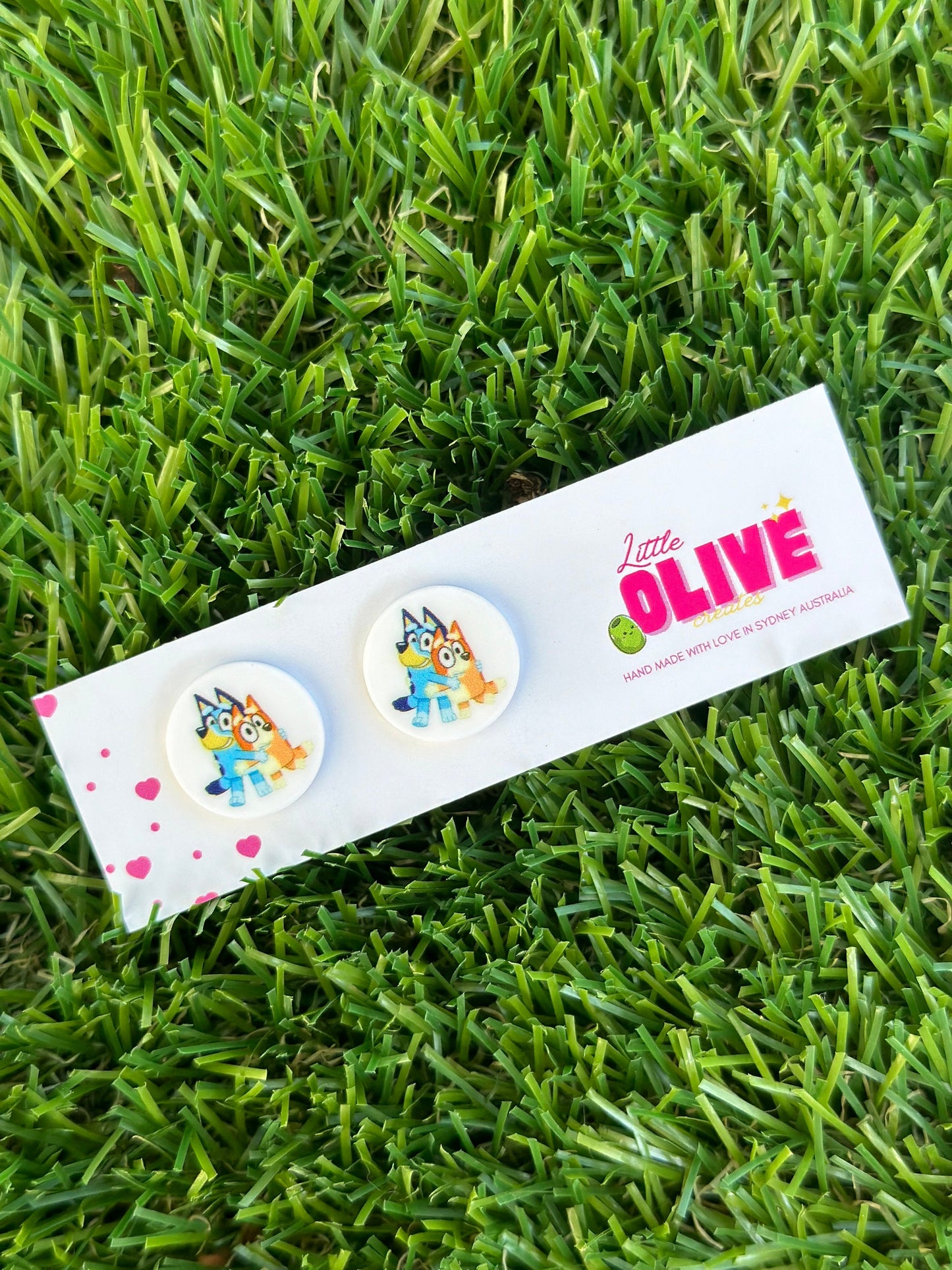 Whimsical Bluey and Bingo Stud Earrings: Add Playful Charm to Your Look!
