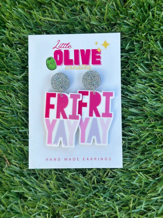 FRI-YAY End Of Week Celebration  Teacher Appreciation Earrings - Thank You, Educators!