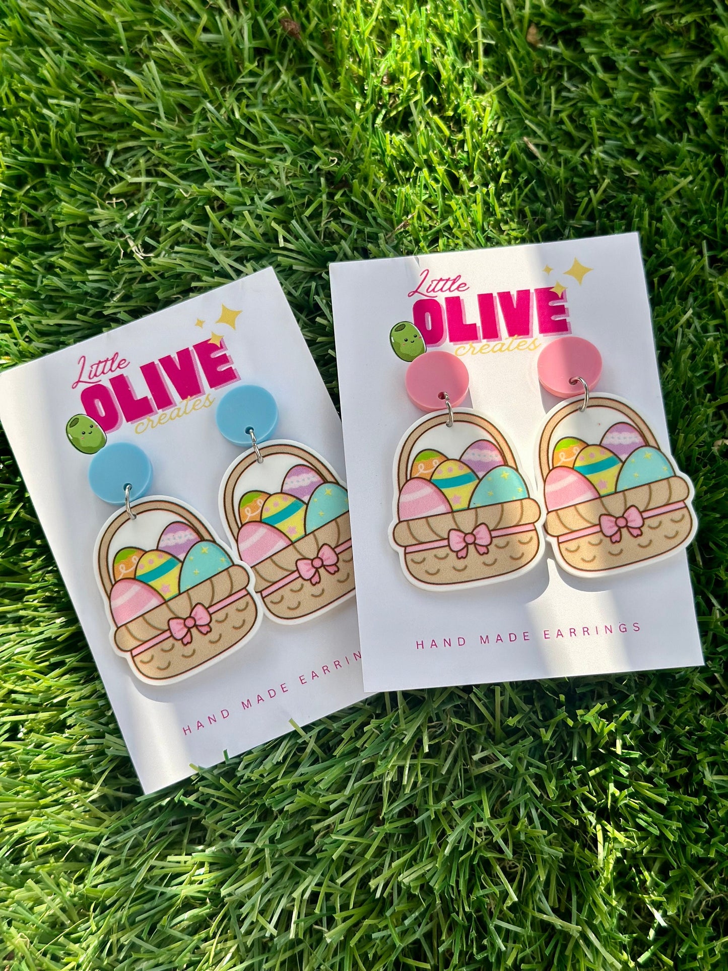 Egg-cellent Easter Egg Basket Stud Earrings - Perfect Pastel Accessories!