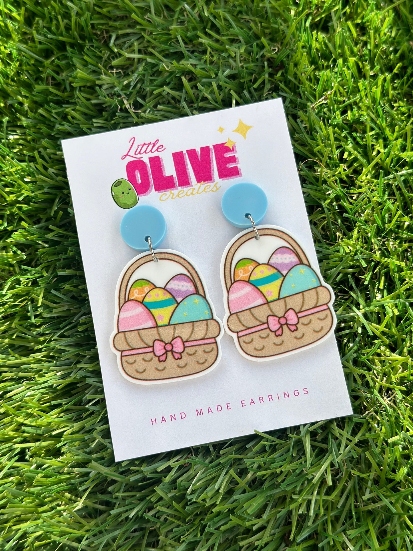 Egg-cellent Easter Egg Basket Stud Earrings - Perfect Pastel Accessories!