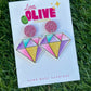 Sparkle and Shine with Colorful Diamond Dangle Earrings!