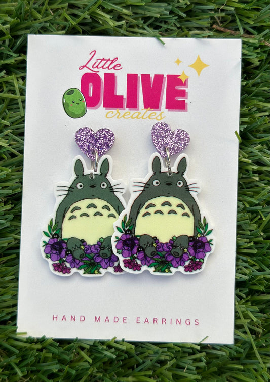 Totoro Dangle Earrings: Whimsical Anime Delight