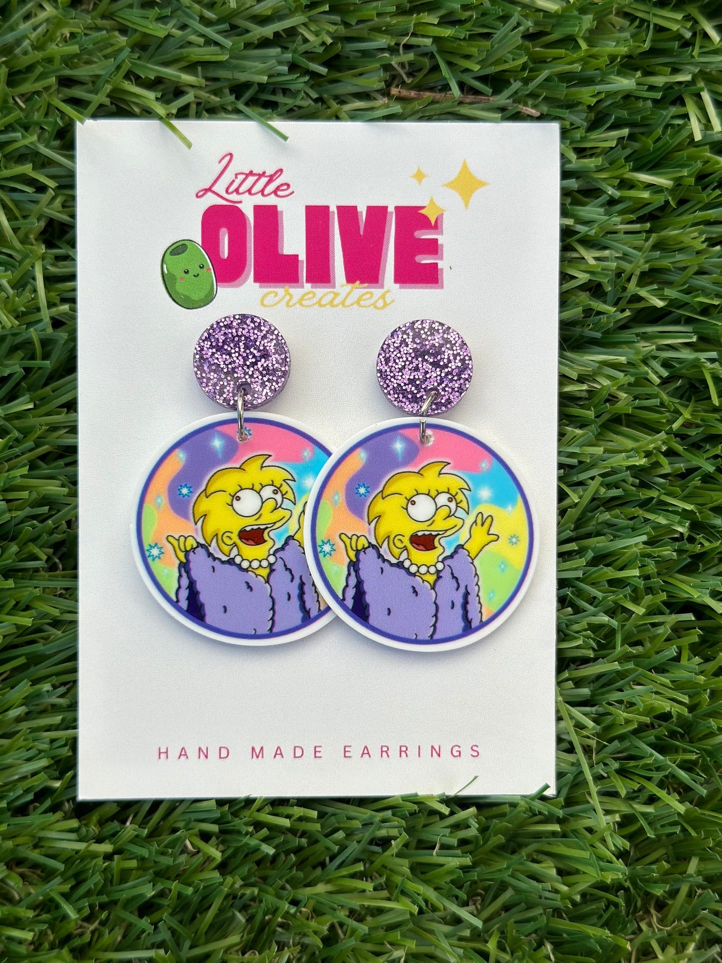 Lisa Simpson Lizard Queen Dangle Earrings: Quirky Charm