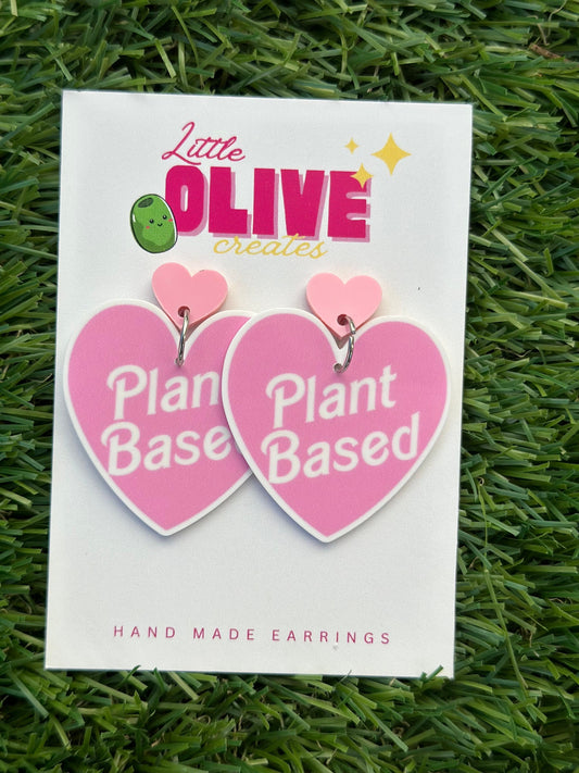 Vegan Vibes: 'Plant-Based' Dangle Earrings for Proud Vegans